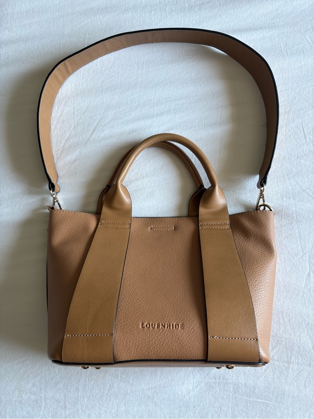 Louenhide Bermuda Vegan Leather Top Handle Tote Bag - Tan/Camel